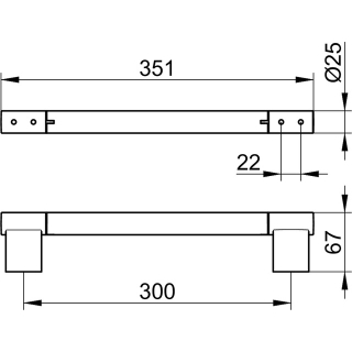Haltegriff  PLAN schwarz, B 350 mm