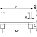 Haltegriff  PLAN schwarz, B 350 mm