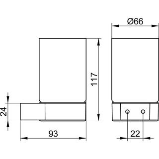 Glashalter PLAN schwarz, Kristallglas klar