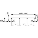 Duschablage weiss, Breite 1410 - 1600 mm
