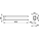 Handtuchhalter 2-arm REVA starr, Ausladung 450 mm,...