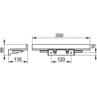 Duschablage REVA B 350 mm, H 66 mm, T 116 mm, weiss
