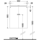Spiegelschrank Optima L B 650 mm, H 800 mm, T 150 mm