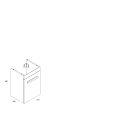 WT-Unterschrank Optima L 1.2 400x320mm, weiss hochgl.