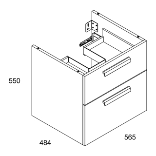 WT-Unterschrank Optima L 1.2 560x480mm, Eiche Biondo