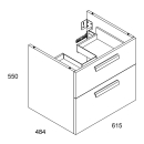 WT-Unterschrank Optima L 1.2 610x480mm, Eiche Biondo