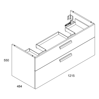 WT-Unterschrank Optima L 1.2 1210x480mm, eiche metz