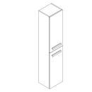 Hochschrank Optima L 1.2 1649x350x302 mm, eiche metz