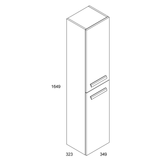 Hochschrank Optima L 1.2 1649x350x302 mm, eiche biondo