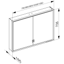 Spiegelschrank DIAMANT ALVA B 1000 mm, H 735 mm, T 165 mm