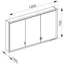 Spiegelschrank DIAMANT ALVA B 1200 mm, H 735 mm, T 165 mm