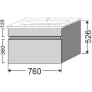 Waschtischunterschrank LANO B 760 mm, H 526 mm, T 482 mm