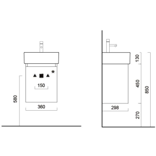 WT-Unterschrank SMARAGD PREMIUM PLUS B 360 x T 300 x H 450 mm