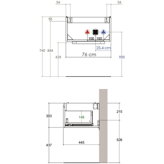 WT-Unterschrank SMARAGD PREMIUM PLUS B 760 x T 445 x H 305 mm