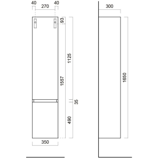 Hochschrank SMARAGD PREMIUM PLUS B 350 x T 300 x H 1650 mm