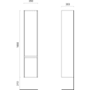 Hochschrank SMARAGD SFERA, B 350 x T 300 x H 1650 mm