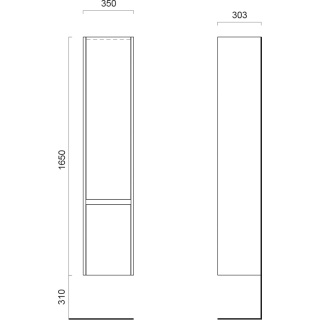 Hochschrank SMARAGD SFERA, B 350 x T 300 x H 1650 mm
