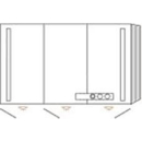 Spiegelschrank VERITY LINE B 1200 mm, H 750 mm, T 173 mm