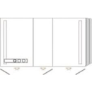 Spiegelschrank VERITY LINE B 1300 mm, H 750 mm, T 173 mm