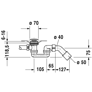 Ab-Überlaufgarnitur Duravit BLUE MOON chrom, Spezial