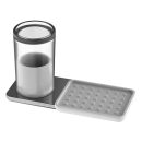 Hygiene-/Utensilienbox LIV und Seifenschale, Box Mattglas