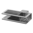 Glashalter CREATIVA mit Metallablage, Klarglas