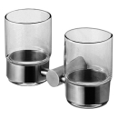 Doppelglashalter INEOLINE PURE Edelstahl, mit Glas