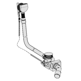 Wannengarnitur HIGH FIVE 52 zu Badewannen mit Ablauf 52 mm