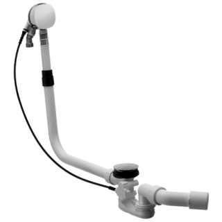 Ab- und Ueberlaufgarnitur QUADROVAL, mit Wanneneinlauf