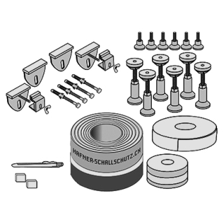 Schallschutz ISO-SET-HAFNER Dusche Stahl und Kunststoff