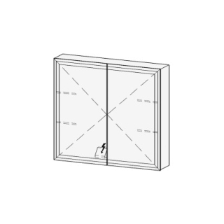 Spiegelschrank LORETO LED UP 80,7 x 70,6 x 14,8 cm