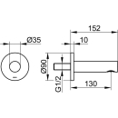 Wanneneinlauf IXMO schwarz matt, Roset. rund, 90x90 mm