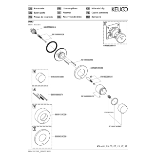 Sichtteil Absperrventil IXMO Rosette rund,, Durchmesser 90 mm