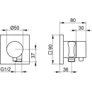 Sichtteil Absperrventil IXMO Rosette eckig,, Durchmesser...