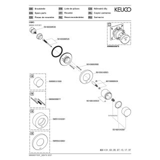 Sichtteil Umstellventil IXMO Rosette rund, schwarz matt