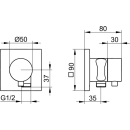 Sichtteil Umstellventil IXMO Rosette eckig, schwarz matt