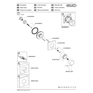 Sichtteil Umstellventil IXMO Rosette eckig, schwarz matt
