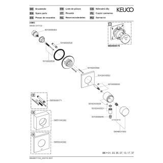 Sichtteil Umstellventil IXMO Rosette eckig, schwarz matt