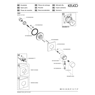 Sichtteil Umstellventil IXMO Rosette eckig, schwarz matt