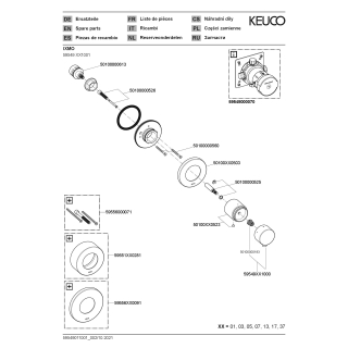 Sicht. Ab-Umstellventil IXMO Rosette rund, schwarz matt