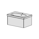 Möbel Acanto-Raffinato 75 cm B: 75, H: 37,2, T: 48 cm