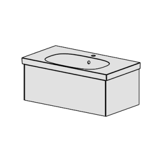 Möbel Acanto-Raffinato 90 cm B: 90, H: 37,2, T: 48 cm