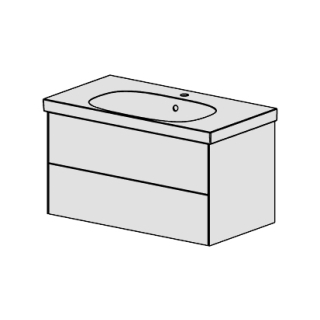 Möbel Acanto-Raffinato 90 cm B: 90 H: 51,2 T: 48cm