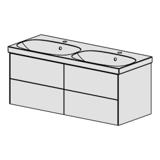 Möbel Acanto-Raffinato 120 cm B: 120 H: 51,2, T: 48 cm