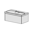 Möbel Acanto-Raffinato 90 cm B: 90, H: 37,2, T: 48 cm