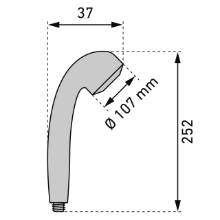 Duschbrause Eco Uno verchromt 1/2" / 1 STRAHL/JET 05984896