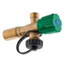 Kreuz Doppelabsperrventil Messing blank, mit 2...