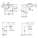 Waschbecken O.NOVO 600x460mm, m.HL, m.ÜL, weiss Alpin