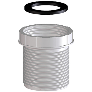 Langgewinde 5/4IGx5/4AG, Länge 42mm, PP weiss