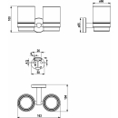 Doppelglashalter SMARAGD LIVIO ADESIO Mattglas, chrom